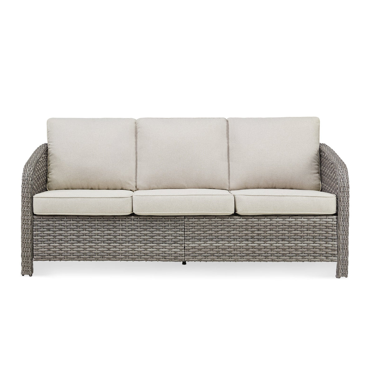 73.6" PE Wicker Rattan Outdoor Furniture Set - 3 Seat Sofa