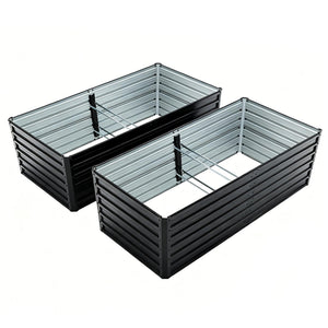 2-Pack 6x3x2 FT Galvanized Metal Raised Garden Beds