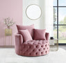 Zunyas Velvet Accent Chair With Swivel