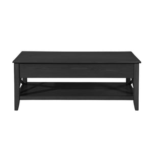 Decatur - Farmhouse Lift Top Coffee Table With Storage - Black / Ash