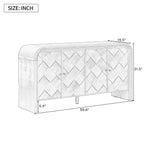 Handwoven Wood Slat Door Sideboard