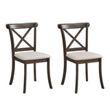 Wooden X Back Dining Chairs Set of 2 Brown