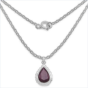 14.10 Carat Genuine Ruby .925 Sterling Silver Pendant