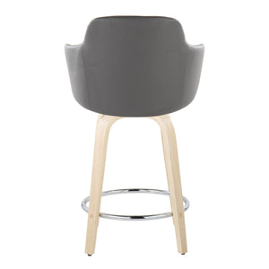 Boyne - Contemporary Fixed Height Counter Stool & Swivel With Round Footrest (Set of 2)