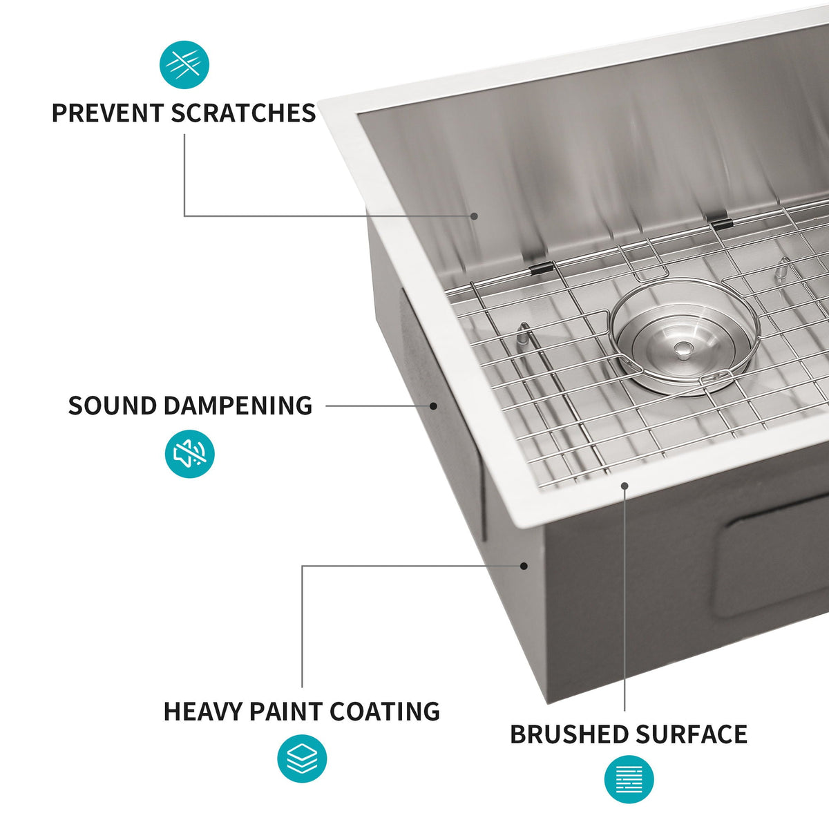 Modern Double Bowl Undermount Kitchen Sink 50 / 50 Design Stainless Steel