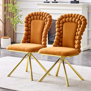 Puffy Bubble Ball Chain Chair for Dining Room & Kitchen (Set of 2)