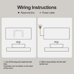 Frameless LED Bathroom Mirror Vanity With Anti Fog Front Lights - Silver