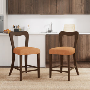 Counter Stool Without Arm (Walnut + Caramel) Set of 2