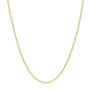 14k Yellow Gold Round Cable Link Chain 1.3mm