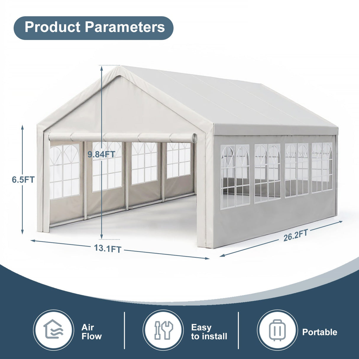 13'x26' Carport Car Canopy Party Tent