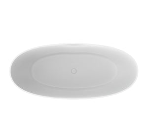 70.87 Inch Freestanding Solid Surface Soaking Bathtub