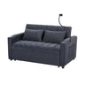 Convertible Sofa Bed Loveseat Sofa With Three USB Ports, Two Side Pockets, Two Cup Holders And 360° swivel Phone Holder For Living Room