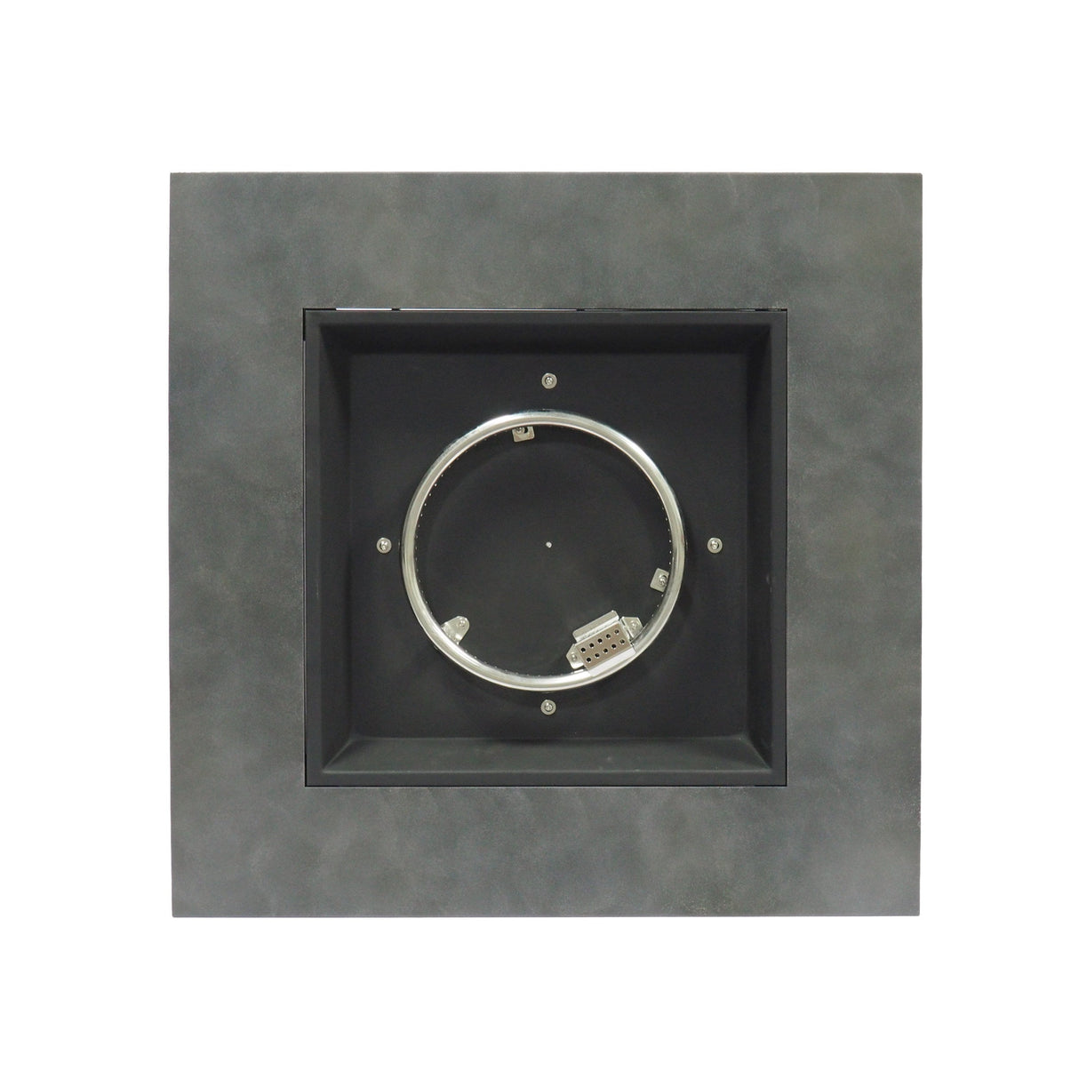 Modern Iron Square Fire Pit with Stone Gray Finish