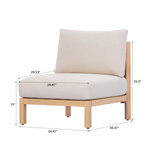 4 Piece Acacia Wood Outdoor Sofa Set with Rope-Woven Chairs