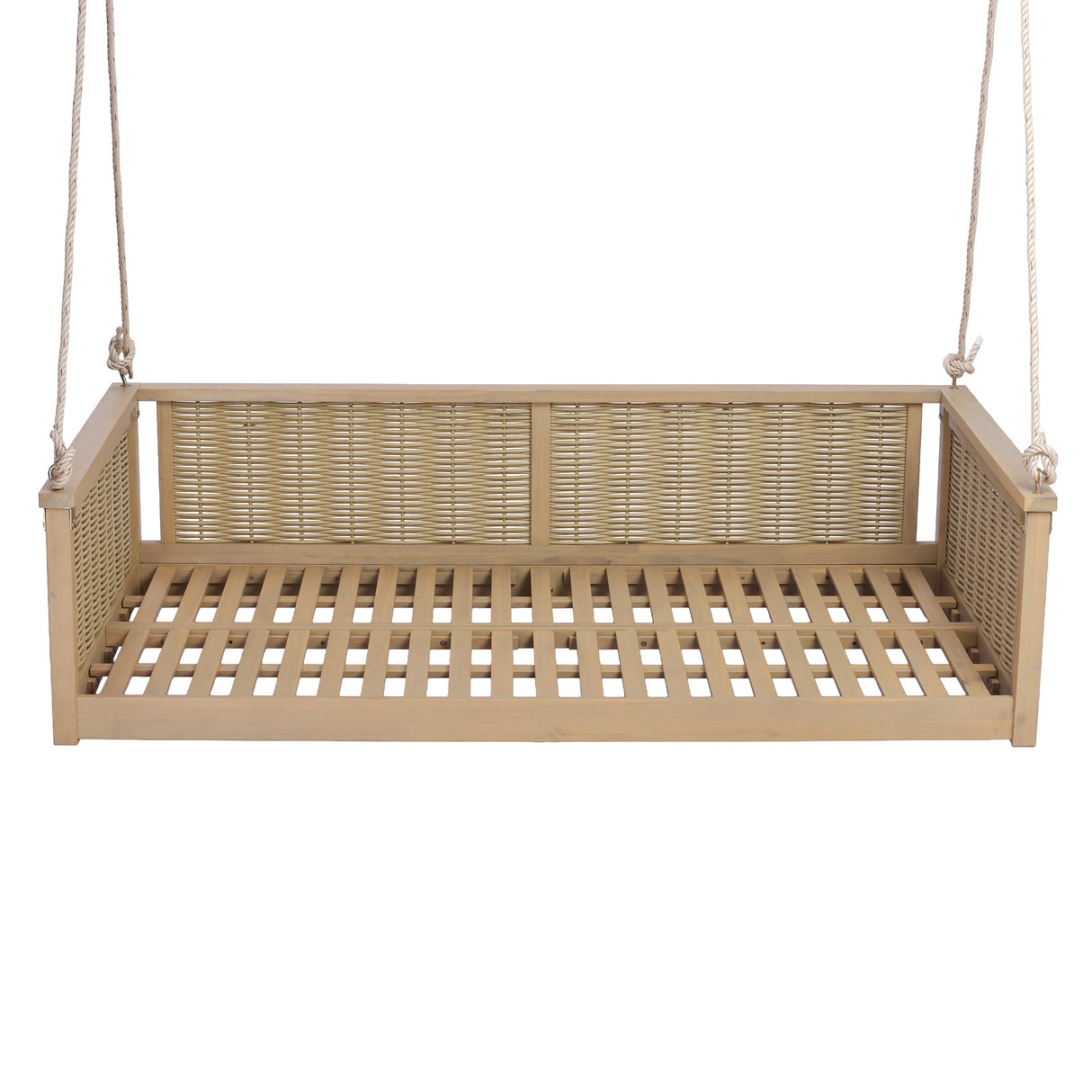 TOPMAX Outdoor Classic Solid Wood Twin Size Swing Bed