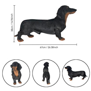26" Black and Tan Dachshund Statue