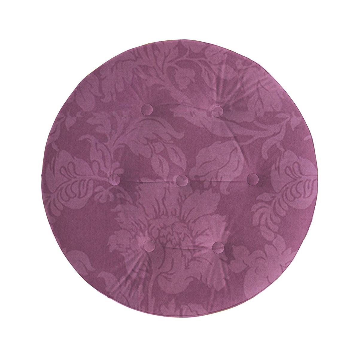 Luxurious Round Upholstered Ottoman with Fringe – Yellow or Purple
