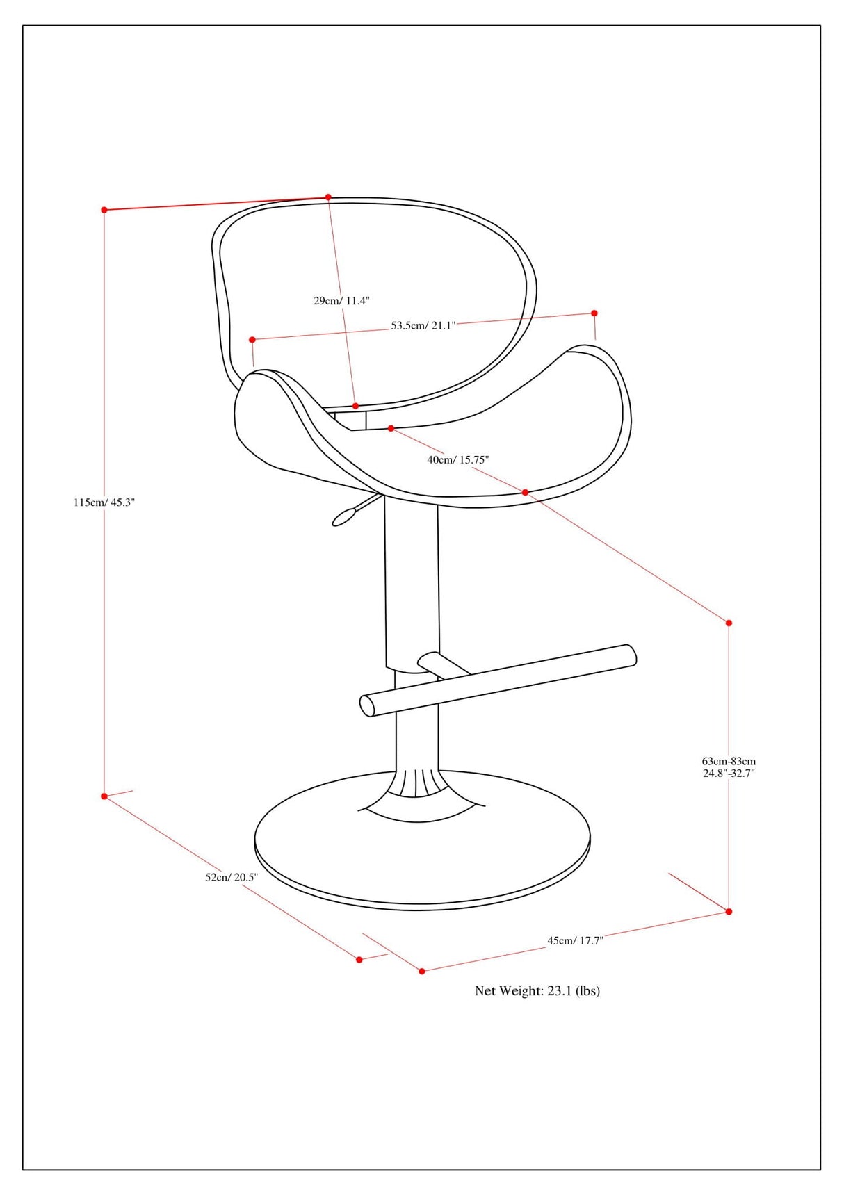Marana - Multifunctional Handcrafted Bentwood Adjustable Swivel Bar Stool
