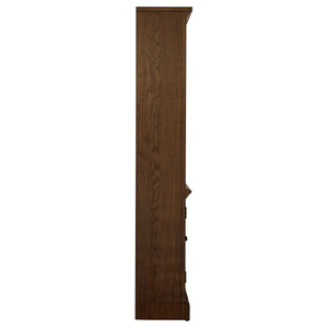 Stigham - Bookcase With 2 Door Cabinet, Adjustable Shelves, Cable Management - Oak