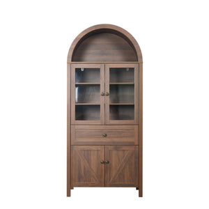 Dome Walnut Cabinet with Large Storage Space