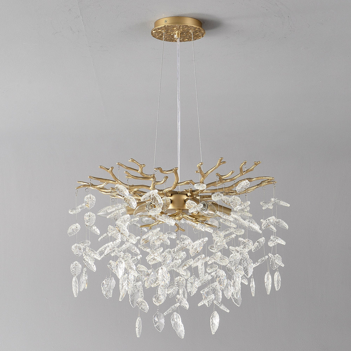 6-Light Chandelier Crystal Ceiling Lamp - Gold Finish