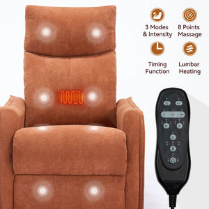 Heat Massage Manual Recliner Chair with Rocker & Swivel