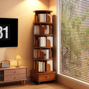 Upgraded Rotating Bookshelf - 360 Display Corner Bookcase