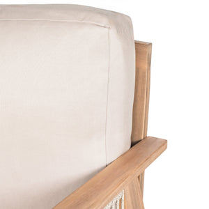 Outdoor Acacia Wood and Rope Patio Chair with Cushions (Set of 2)