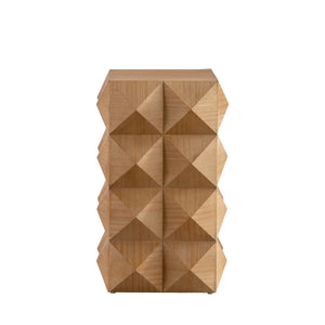 23.62" Height Three-Dimensional Embossed Pattern Wooden Nightstand