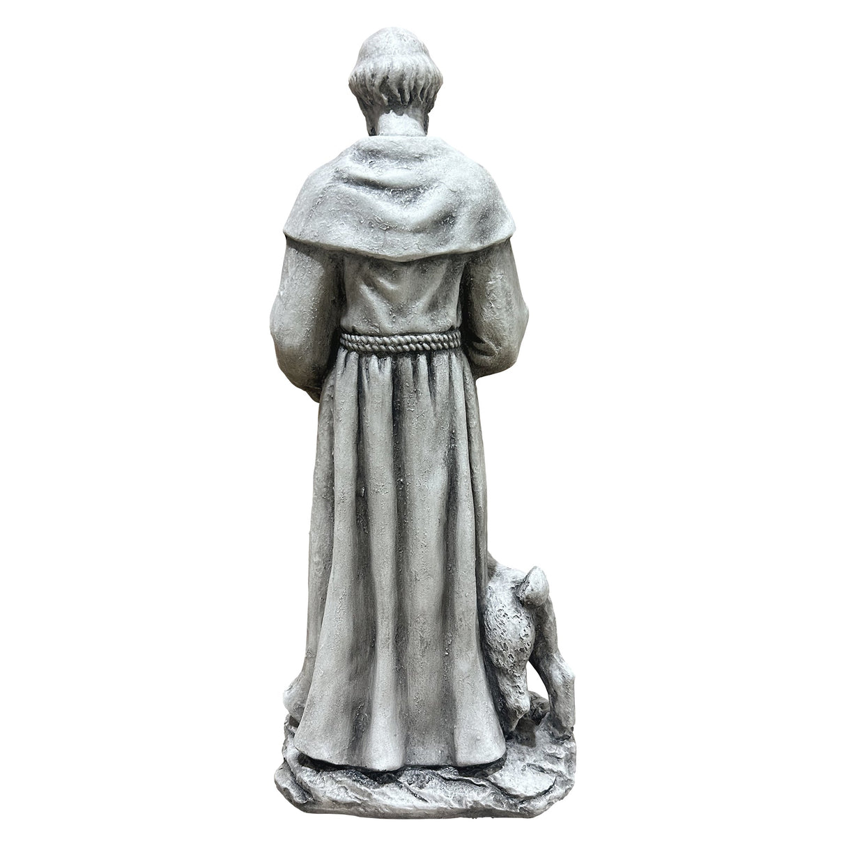 Magnesium Oxide Saint Statue With Lamb Weatherproof Religious Sculpture