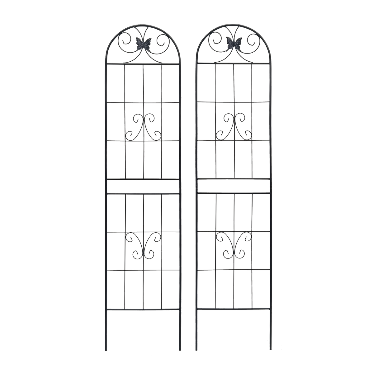 4 Pack Metal Garden Trellis 86.7" x 19.7" Rustproof Trellis for Climbing Plants Outdoor Flower Support Black