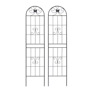 4 Pack Metal Garden Trellis 86.7" x 19.7" Rustproof Trellis for Climbing Plants Outdoor Flower Support Black