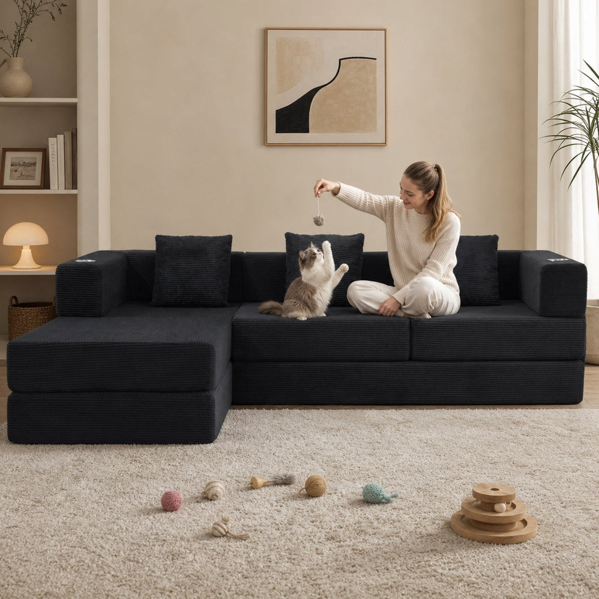 108" Modular Sectional Sofa with L-Shape Chaise