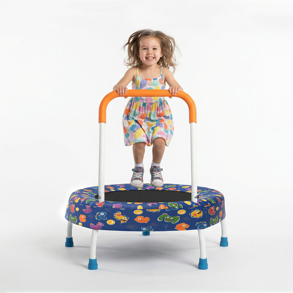 28-Inch Toddler Trampoline for Kids with Handle
