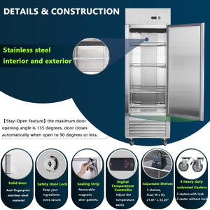 27" Commercial Refrigerator with Solid Door