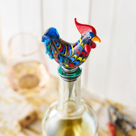 Rooster glass bottle stopper twine®