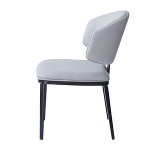 5 Pieces Modern Faux Leather And Metal Dining Set