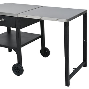 Foldable Outdoor Kitchen Cart With Storage For Patio