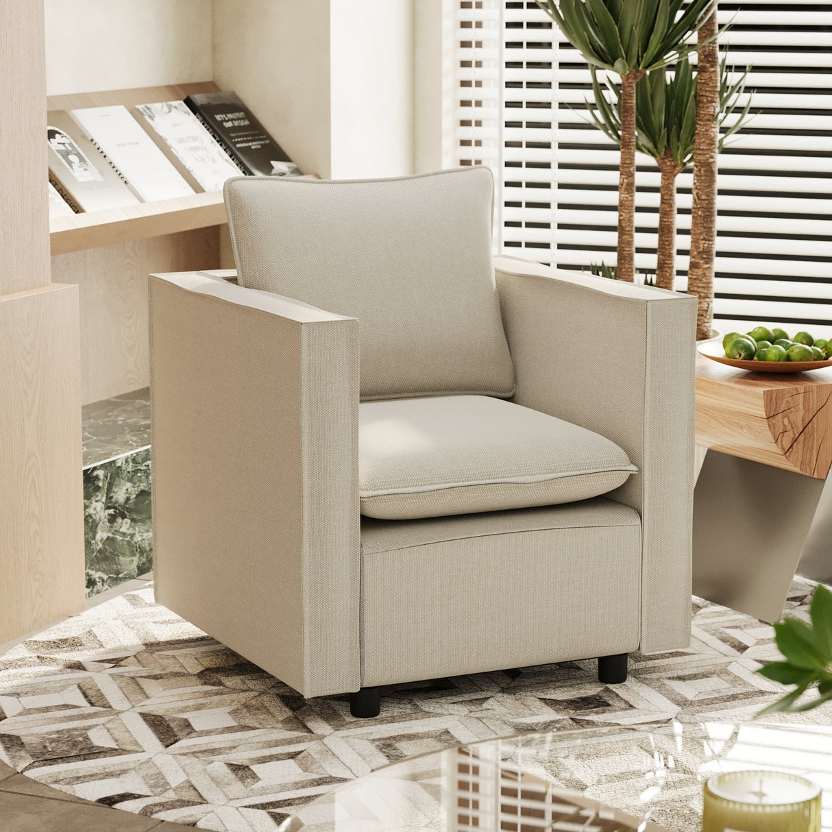 Modern Gray Single Sofa Chair