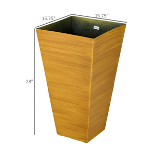 Outsunny 28" Tall Outdoor Planters Set of 3 with Drainage Holes