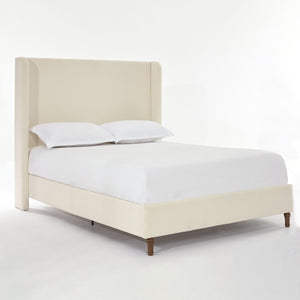 Harper Tall Headboard Upholstered Bed in Ivory Boucle, California King