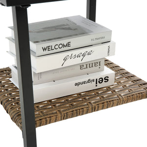 3pcs Rocking Rattan Chair Set in Grey