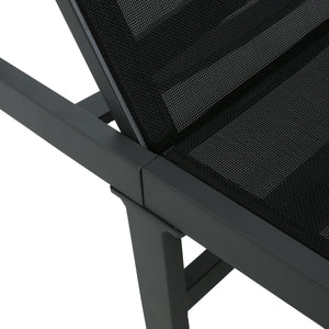 Westport Adjustable Outdoor Chaise Lounge Set of 2 Black Aluminum Frame