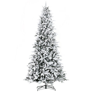 HOMCOM 9 Foot Pine Snow Flocked Artificial Christmas Tree
