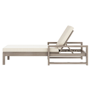 Outdoor Lounge Chairs, 5 Position Chaise Lounge With Adjustable Backrest (Set of 2) - Gray