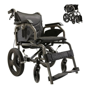 Lightweight Foldable Transport Wheelchair for Adults