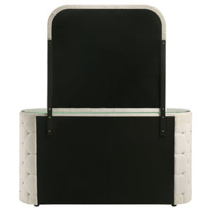 Sonya 6-drawer Upholstered Bedroom Dresser with Mirror Ivory