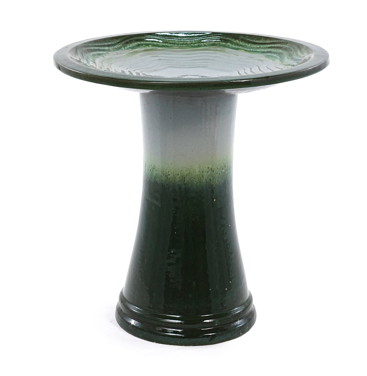 17" Ceramic Bird Bath for Outside, Elegant Tall Outdoor Bird Bath