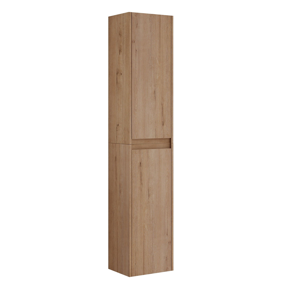 Modern Wall Mounted 30 Inch Bathroom Vanity With Resin Sink And 2 Side Cabinet In Imitative - Imitative Oak