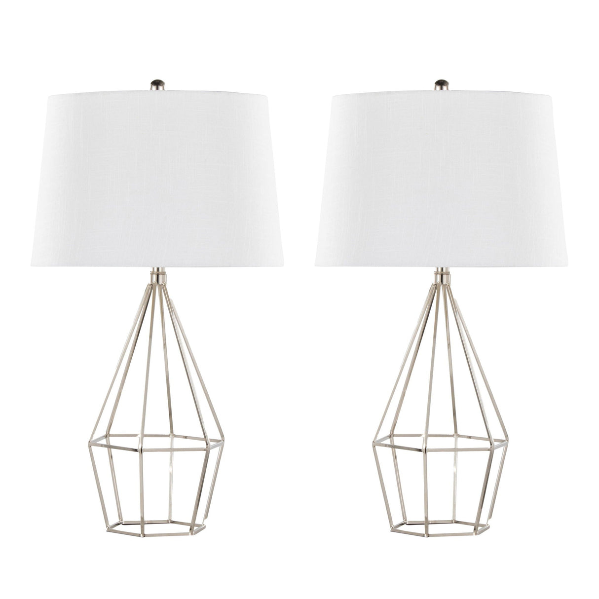 Diana - Contemporary Table Lamp (Set of 2) - Polished Nickel / Black Satin